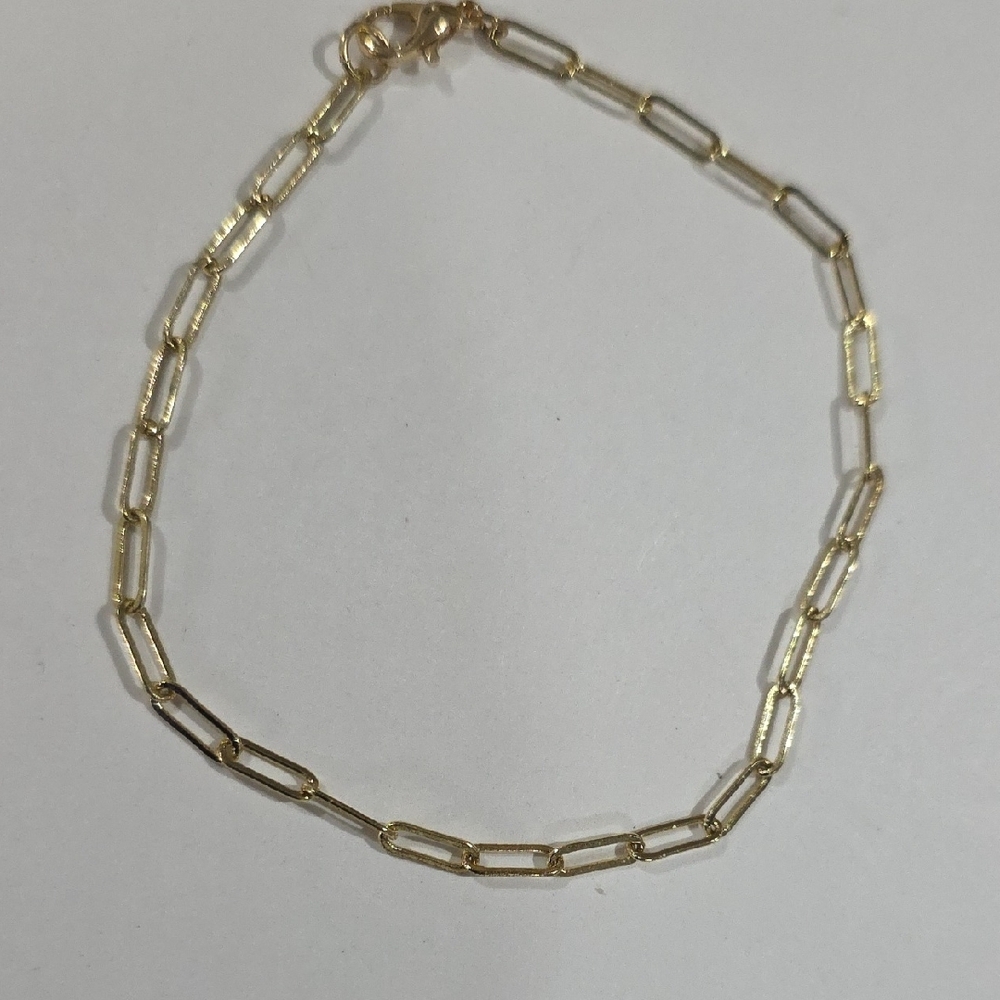 Classic Gold Paperclip Chain Anklet – Women’s Fashion Jewelry Ankle Bracelet - Picture 4 of 7